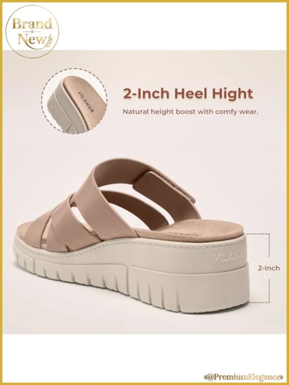 Orthopedic Platform Slip On Slides Adjustable Velcro Arch Support Sandals